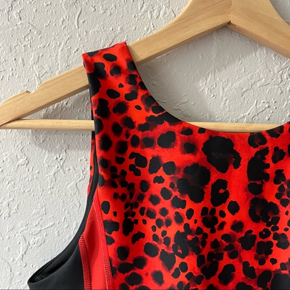 NEW Betsey Johnson Water Leopard Striped Longline Bra Poppy S - Picture 5 of 10